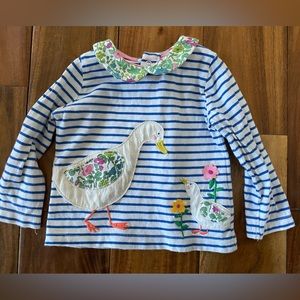 Baby Boden Easter Spring Mama Duck and Baby Appliqué Shirt Size 3-6 Months